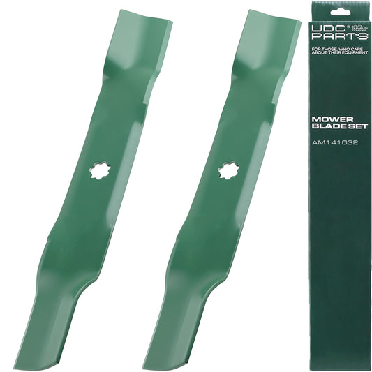 OEM–Equivalent John Deere Mower Blades - AM137327 Side Discharge Mower Blades Replacement for John Deere 42 Inch M154061 AM141032 EZtrak Z235 Z225 / 2 Pack High lift