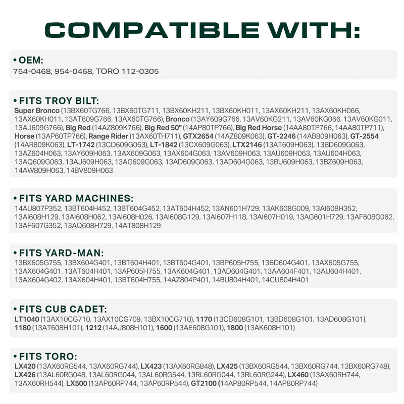  954-0468 Upper Drive Belt Replacement for MTD 754-0468 Troy Bilt Bronco Cub Cadet Yard Machines Huskee 112-0305 Toro LX425 LX500 LX460 LX420 LX426 LX423 / Aramid Cord / 41.50 inches