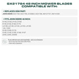  GY20852 Mower Blades 48 Inch Replacement for John Deere D140 E140 S140 Z355E GX21784 GX21786 S170 E170 LA130 LA145 D160 S160 E160 E150 GX21785 AM137757 AM141035 / High Lift Mulching 3 Pack