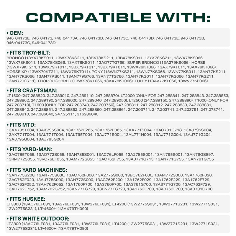  946-04173E Deck Engagement Cable Replacement for MTD Troy Bilt 946-04173C 746-04173B 746-04173 746-04173A 946-04173B 946-04173D 746-04173C 746-04173D 746-04173E Bronco Horse Pony LT1500