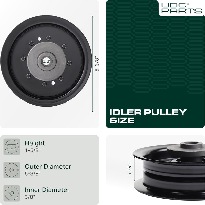  196104 Idler Pulley / 48 54 inch deck / Replacement for Husqvarna 532196104 197380 532197380 TS342 TS343 TS348 TS352 YT42DXLS