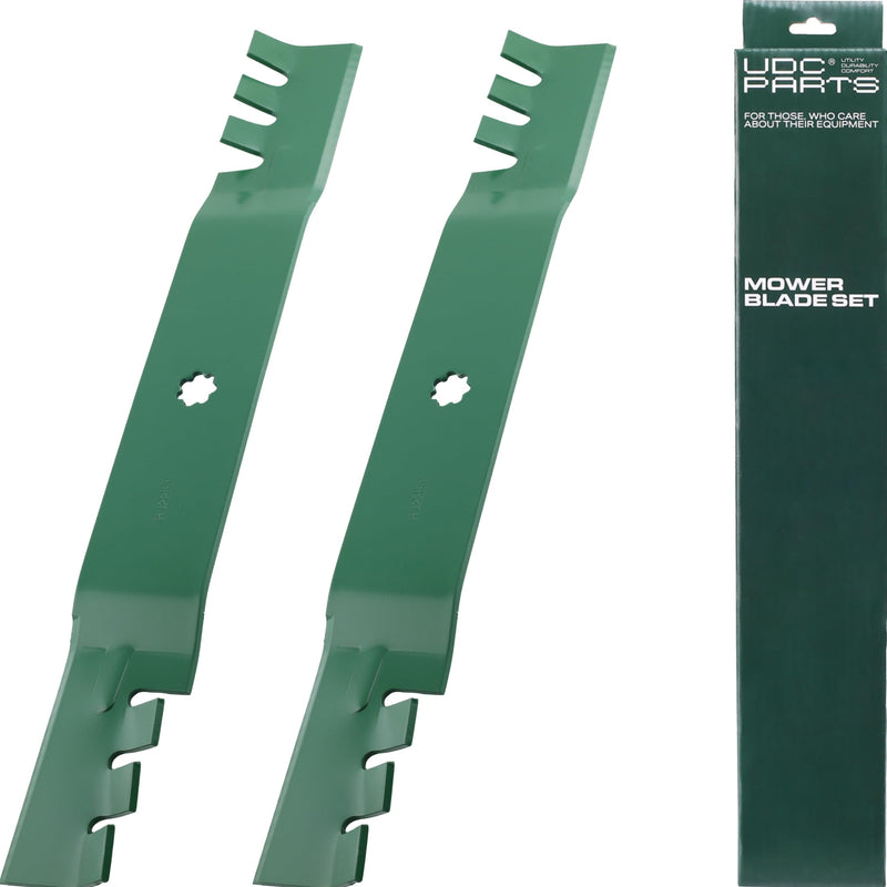  GY20850 Mower Blades Replacement for John Deere 42 inch D110 D130 D105 S100 E100 E120 E130 Z225 GX22151 AM141033 AM141031 AM141034 X305R D100 LA105 LA115 E110 / Gator Mulching Blades 2 Pack