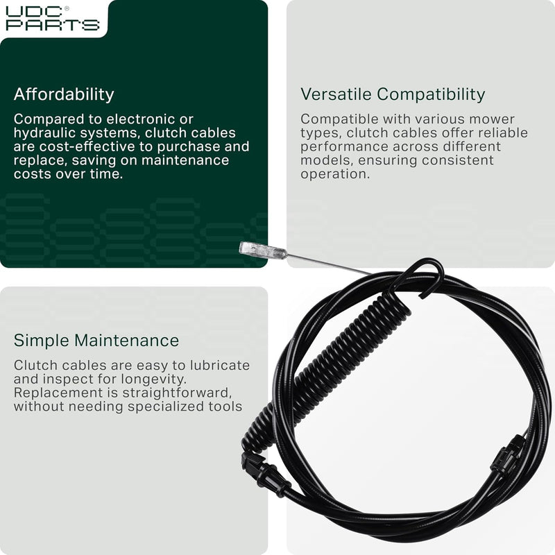 UDC Parts 532435111 Clutch Cable for 42 inch AYP Husqvarna Craftsman Poulan Ariens 532197257 532408714 197257 435111 YT3000 YT4000 YTS 4000 3000 DYS4500 DY4500 Lawn Mowers