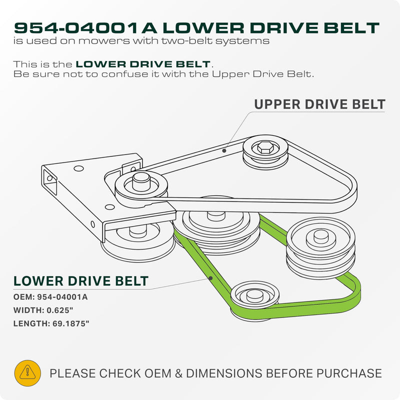  954-04001A, 754-04001A Mower Drive Belt Replacement for Troy-Bilt Bronco, Pony & More | Aramid Cord