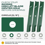  603995 Mower Blades Replacement for Hustler Raptor 52 Inch 795526 783753 30227-52X Mini Z FasTrak SD X-ONE Super S Sport Hustler Z 931899 935817 931949 927236 / High Lift Mulching 3 Pack
