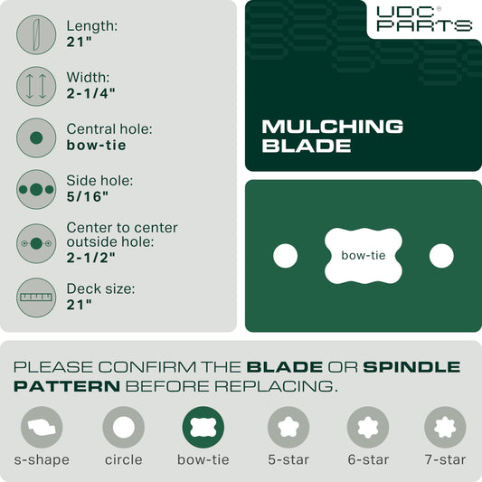 Aftermarket White Outdoor Lawn Mower Parts -  942-0741A Mower Blades 21 Inch Replacement for Troy Bilt TB130 TB240 TB160 TB115 TB230 Craftsman M230 M250 Cub Cadet Yard Machines 742-0741 742-0741A 942-0741 CMXGZAM100067 / Mulching 2 Pack