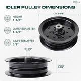  532196106 Idler Pulley / 42 46 48 54 inch deck / Replacement for Craftsman Husqvarna Ariens Poulan 532197379 197379 196106 MZ 54 RZ 5424 YTH24K48 2042 LS YTH24V54 LGH2654