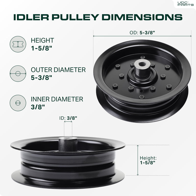  532196106 Idler Pulley / 42 46 48 54 inch deck / Replacement for Craftsman Husqvarna Ariens Poulan 532197379 197379 196106 MZ 54 RZ 5424 YTH24K48 2042 LS YTH24V54 LGH2654