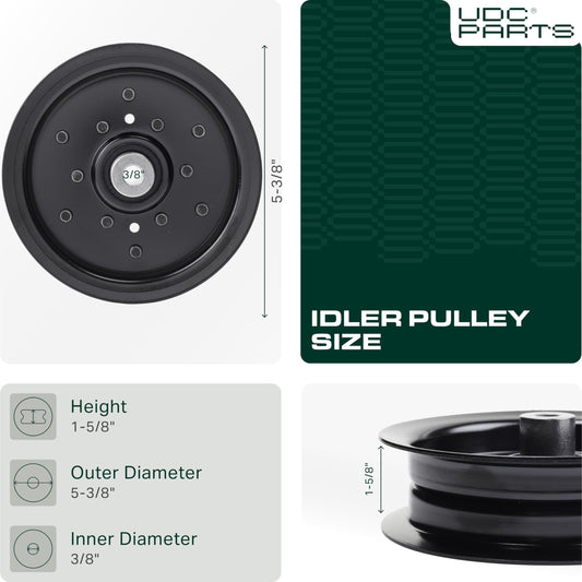  532196106 Idler Pulley / 42 46 48 54 inch deck / Replacement for Craftsman Husqvarna Ariens Poulan 532197379 197379 196106 MZ 54 RZ 5424 YTH24K48 2042 LS YTH24V54 LGH2654