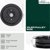  532196106 Idler Pulley / 42 46 48 54 inch deck / Replacement for Craftsman Husqvarna Ariens Poulan 532197379 197379 196106 MZ 54 RZ 5424 YTH24K48 2042 LS YTH24V54 LGH2654
