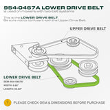  954-0467A, 954-0467 Mower Drive Belt Replacement for Craftsman LT2000 | Toro LX460, LX420 & More | Aramid Cord