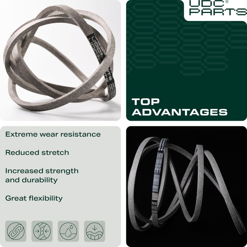  UDC Parts 954-04208A Upper Drive Belt for Cub Cadet LTX1040 MTD Troy Bilt Bronco Craftsman LT2000 754-04208A 754-04208 954-04208 TB42 TB46 Mowers/Aramid Cord / 40.90 inches