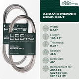  405143, 584453101 Mower Deck Belt Replacement for Husqvarna YTH22V46, YTH20K46, YTA22V46 & More | 46-in Deck | Aramid Cord