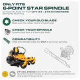  942-05056A Mower Blades 6 Point Star Replacement for Cub Cadet Ultima 54 Inch Craftsman Z560 T310 Z6900 Troy Bilt Mustang XT1 XT2 RZT L54 942-05056 742-05056 742-05056A / 3 Pack