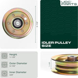  173437 Idler Pulley / 42 44 inch deck / Replacement for Husqvarna Poulan Craftsman AYP 131494 165888 532104360 532131494 LT16542 LT18452 LTH1342 LTH1542