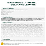  532130969, 130969 Mower Drive Belt Replacement for Husqvarna YTH18542, YTH22V46, LGT2654 & More | Aramid Cord
