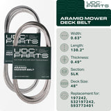 532197242, 593773401 Mower Deck Belt Replacement for Husqvarna YTH24V48, YTH24K48, YTA24V48 & More | 48-in Deck | Aramid Cord