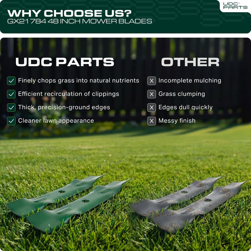 GY20852 Mower Blades 48 Inch Replacement for John Deere D140 E140 S140 Z355E GX21784 GX21786 S170 E170 LA130 LA145 D160 S160 E160 E150 GX21785 AM137757 AM141035 / High Lift Mulching 3 Pack