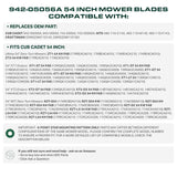  942-05056A Mower Blades 6 Point Star Replacement for Cub Cadet Ultima 54 Inch Craftsman Z560 T310 Z6900 Troy Bilt Mustang XT1 XT2 RZT L54 942-05056 742-05056 742-05056A / 3 Pack