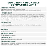  954-04044A, 754-04044 Mower Deck Belt Replacement for Cub Cadet RZT 50 | Troy-Bilt Mustang RZT 50 & More | Aramid Cord
