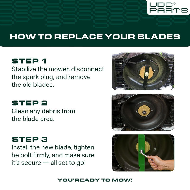  GY20852 Mower Blades 48 Inch Replacement for John Deere D140 E140 S140 Z355E GX21784 GX21786 S170 E170 LA130 LA145 D160 S160 E160 E150 GX21785 AM137757 AM141035 / High Lift Mulching 3 Pack