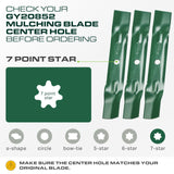  GY20852 Mower Blades 48 Inch Replacement for John Deere D140 E140 S140 Z355E GX21784 GX21786 S170 E170 LA130 LA145 D160 S160 E160 E150 GX21785 AM137757 AM141035 / High Lift Mulching 3 Pack