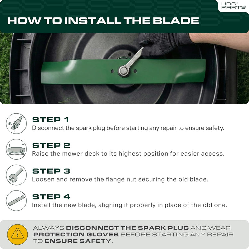  UDC Parts 793794 Mower Blades Replacement for 42 Inch & 60 Inch Hustler 603992 794685 793935 794214 794230 933440 936070 938050 934505US 934786 935742 937748 937847 938167/3 Pack Low Lift