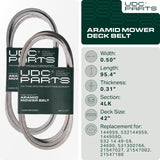  144959, 532144959 Mower Deck Belt Replacement for Craftsman LTX1000, LT3000, DLT3000 & More | 42-in Deck | Aramid Cord
