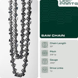  20 Inch Chainsaw Chain / .050 Gauge 72 Drive Links 3/8 Pitch/Low-Vibration and Low-Kickback/Fits Stihl Husqvarna Poulan Makita - 1 Pack