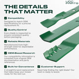  138497 193957 Lawn Mower Blades Replacement for Craftsman 38 Inch 532193957 Husqvarna 532138497 Poulan 532127842 127842 581116302 LT1238 LT19538 LTH18538 LTH1538 / High Lift Mulching 2 Pack