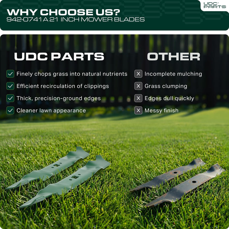 942-0741A Mower Blades 21 Inch Replacement for Troy Bilt TB130 TB240 TB160 TB115 TB230 Craftsman M230 M250 Cub Cadet Yard Machines 742-0741 742-0741A 942-0741 CMXGZAM100067 / Mulching 2 Pack