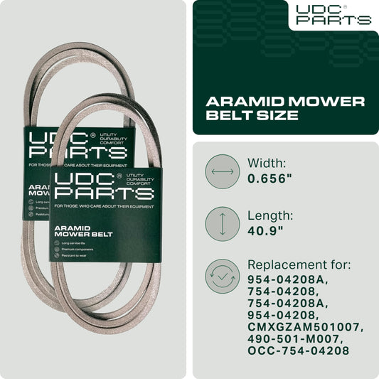 Products - 954-04208A, 954-04208 Mower Drive Belt Replacement for Craftsman LT2000 | Troy-Bilt Bronco & More | Aramid Cord