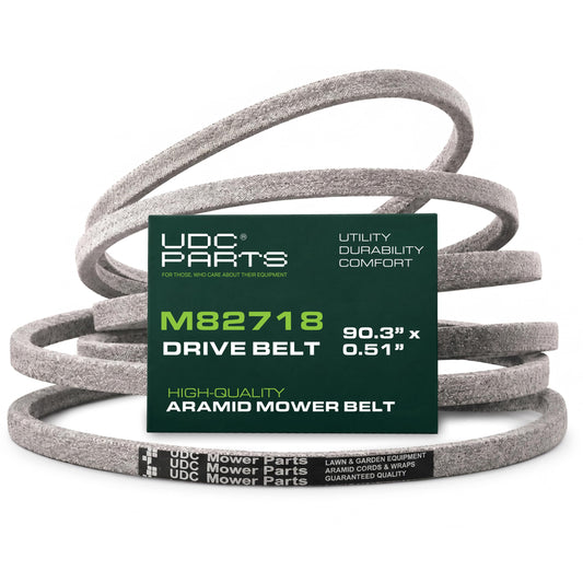 Products - M82718, M79204 Mower Drive Belt Replacement for John Deere 212, 318, 210 & More | Aramid Cord