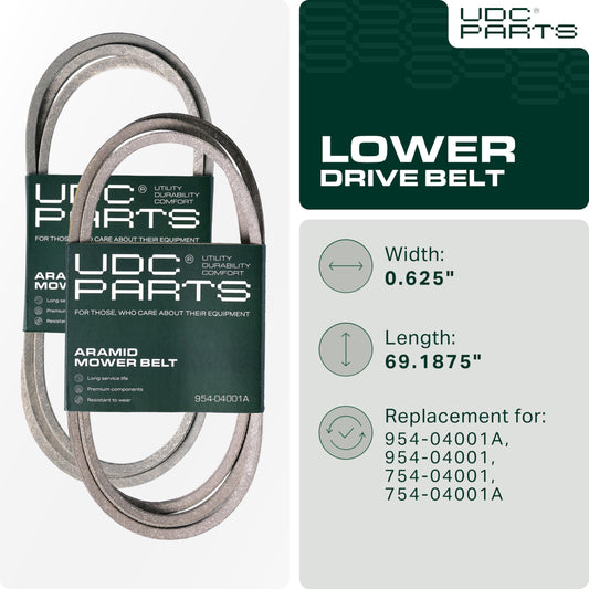 Yard-Machines Aftermarket Parts - 954-04001A, 754-04001A Mower Drive Belt Replacement for Troy-Bilt Bronco, Pony & More | Aramid Cord