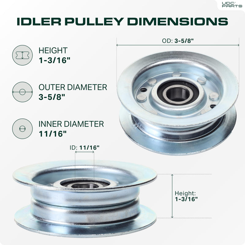  GY22172 Idler Pulley / 42 48 inch deck / Replacement for John Deere Scotts Sabre GY20067 D140 D102 D110 D125 D130