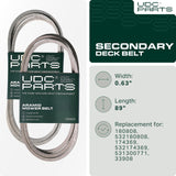  180808, 174369 Mower Secondary Deck Belt Replacement for Craftsman, Husqvarna & More | 48-in Deck | Aramid Cord