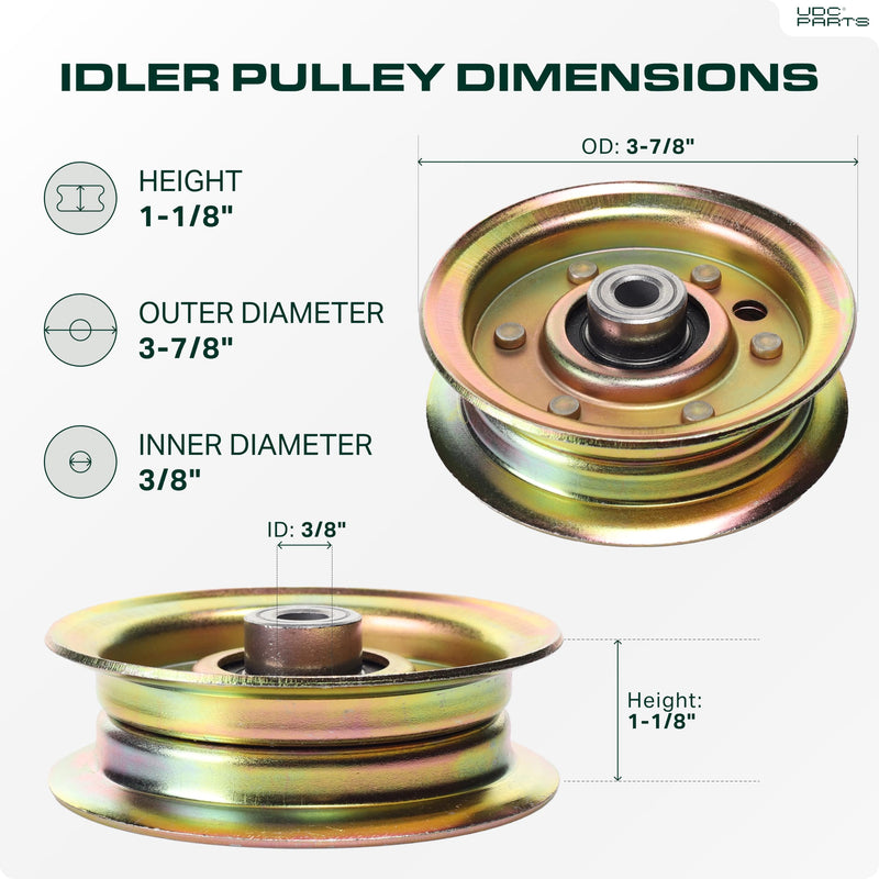  173437 Idler Pulley / 42 44 inch deck / Replacement for Husqvarna Poulan Craftsman AYP 131494 165888 532104360 532131494 LT16542 LT18452 LTH1342 LTH1542