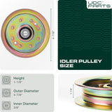  956-04129 Idler Pulley / 42 46 48 50 54 inch deck / Replacement for Cub Cadet MTD 956-04129C 756-04129B 756-04129C 753-08171 756-04129C
