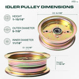  539132728 Idler Pulley / 46 inch deck / Replacement for Husqvarna 589766101 589766102 539131148 539112196 Craftsman 196104 197380 Z4218 Z4219 Z4824 Z5426