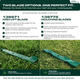  532138971 138971 42 Inch Mower Blades Replacement for Craftsman LT2000 YT3000 Husqvarna YTH22V42 YTH18542 YTA18542 YTH1542XP Poulan 532127843 138498 532138498 532134149 / High Lift 2 Pack