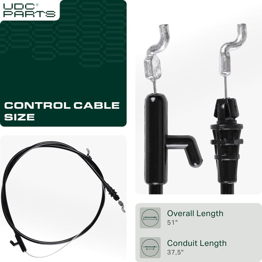 Cub Cadet Aftermarket Parts -  UDC Parts 746-04661A Clutch Cable for 51 inch MTD Craftsman Troy Bilt Yard Machines 946-04661 746-04661 946-04661A TB100 TB110 TB115 TB120 Lawn Mowers