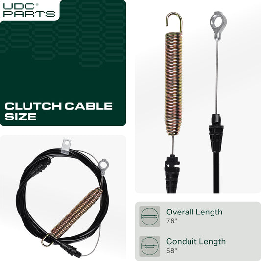 Clutch Cable -  UDC Parts GY21106 Clutch Cable for 42 inch John Deere Sabre Scotts GY20156 L100 L105 L107 L108 L110 L111 L118 L120 LA100 LA105 LA110 LA115 LA120 LA125 LA135 X110 X120