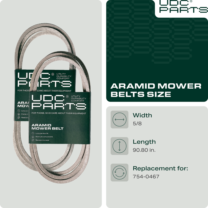 Wholesale Lawn Mower Parts -  UDC Parts Mower Drive Belt 754-0467 / Aramid Cord / 90.80 inches / for MTD Cub Cadet Toro Deck Drive 954-0467A 754-0467A 954-0467